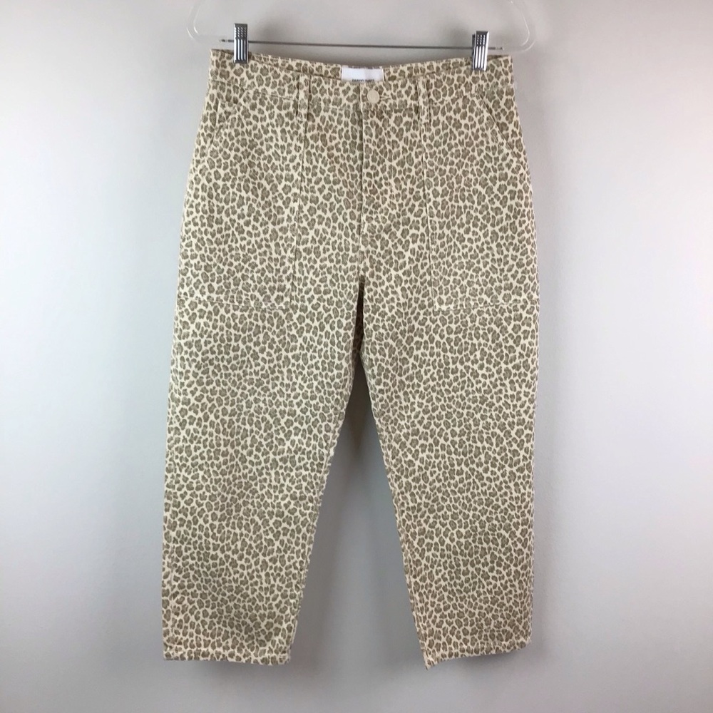 Current/Elliott Brown Leopard Print Crop Jeans | 27